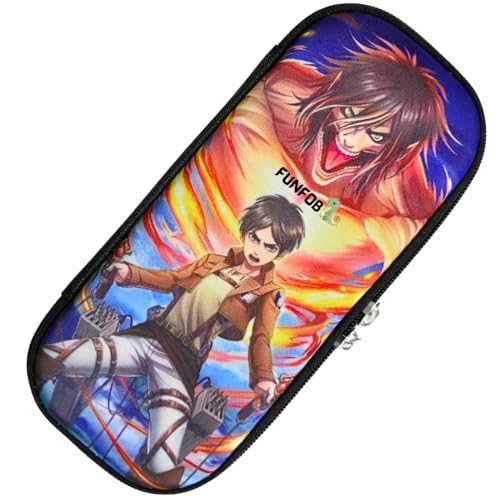 Image of Funfob Polyester Attack On Titan Pencil Box for School College for Pen Pencil Or Other Stationery Products Pencil Pouch | AOT, Multicolor