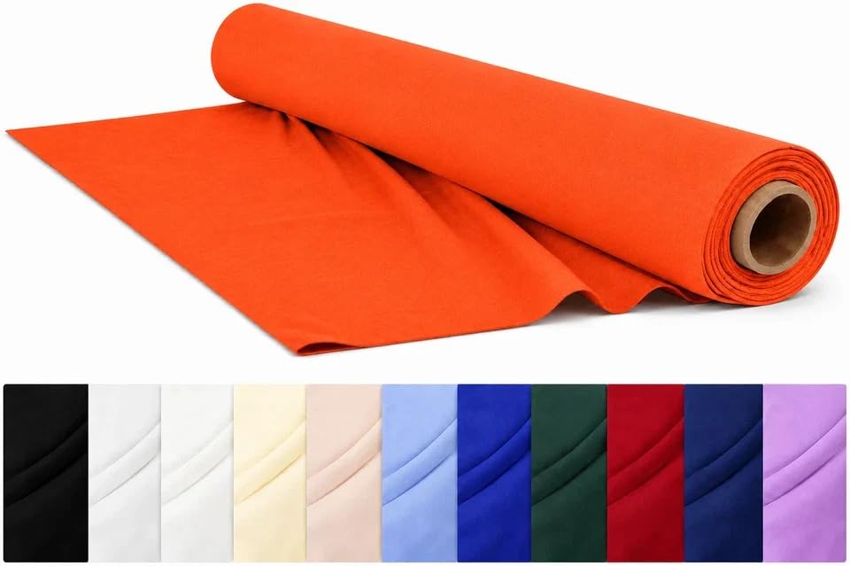 CraftsFabrics Plain Dyed Homespun Cotton Fabric – 100% Cotton – 110cm Wide – Soft Woven Craft Fabric for Sewing, Quilting, Dressmaking, Crafts & Home Décor (Orange, 2 Metre Pre-Cut)