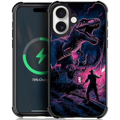 Coque iPhone Nmasd MagSafe rigide antichoc motif dinosaure