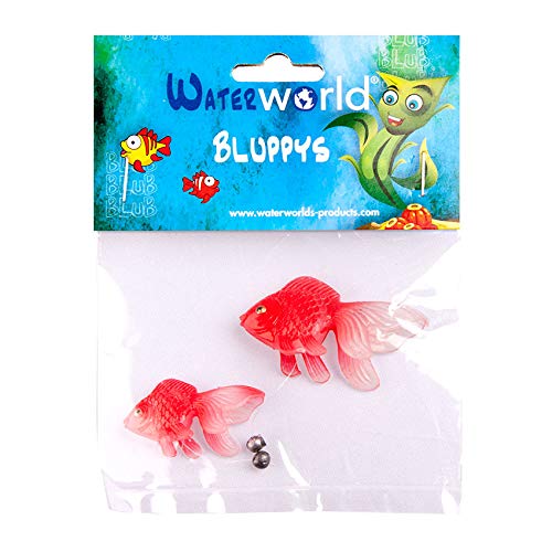 vdvelde.com - Waterworld Bluppys Goldfisch - 2 handbemalte Plastik Goldfische 5 x 2 x 2 cm