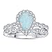JewelryPalace Classic Pear Cut 2.5ct Created Opal Halo Engagement Rings for Women, Infinity 925 Sterling Silver 14K Gold Promise Ring for Her, Marquise Twisted Anniversary Wedding Bands Bridal Sets 5