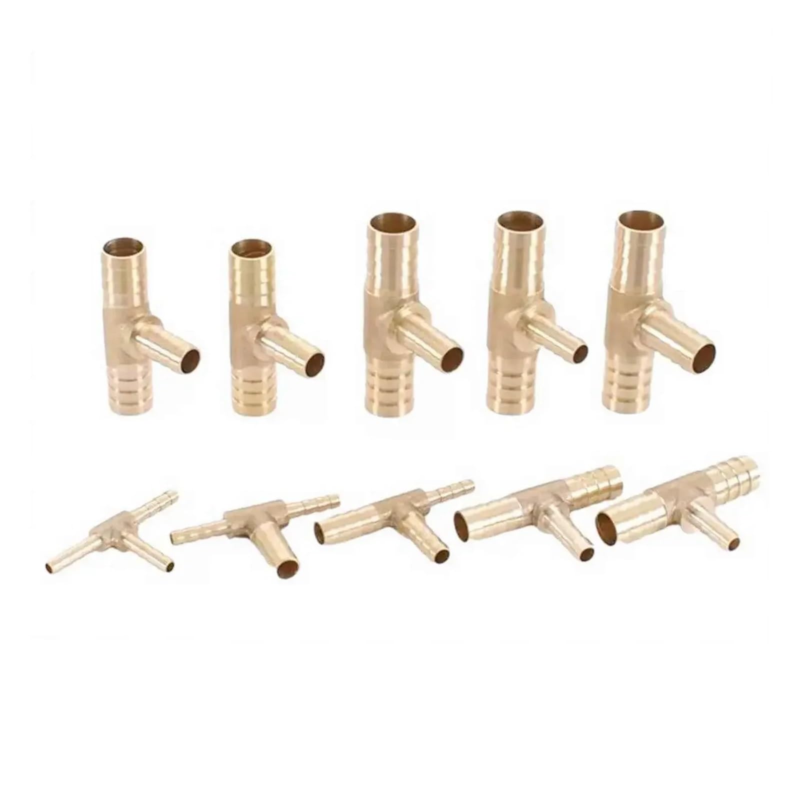Mqxfczux One Color 2Pcs Fit For Hose I/D 16Mm Hose Tee 3 Way Brass Coupler Splicer Connector Fittings