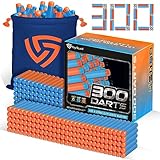 (300 Pack) Ray Squad Nerf Elite 2.0 Darts w/Storage Bag - Compatible Foam Toy Elite 2.0 Darts, Nerf Ammo Bullets, Refill Dart