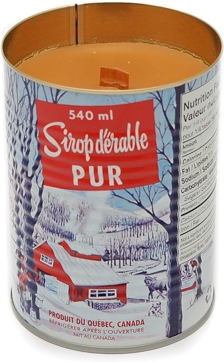 MapleFarm - Maple Syrup Candle in Canadian Traditional Canadian Wooden Wick Maple Syrup Candle 1 Unit (Pack of 1)