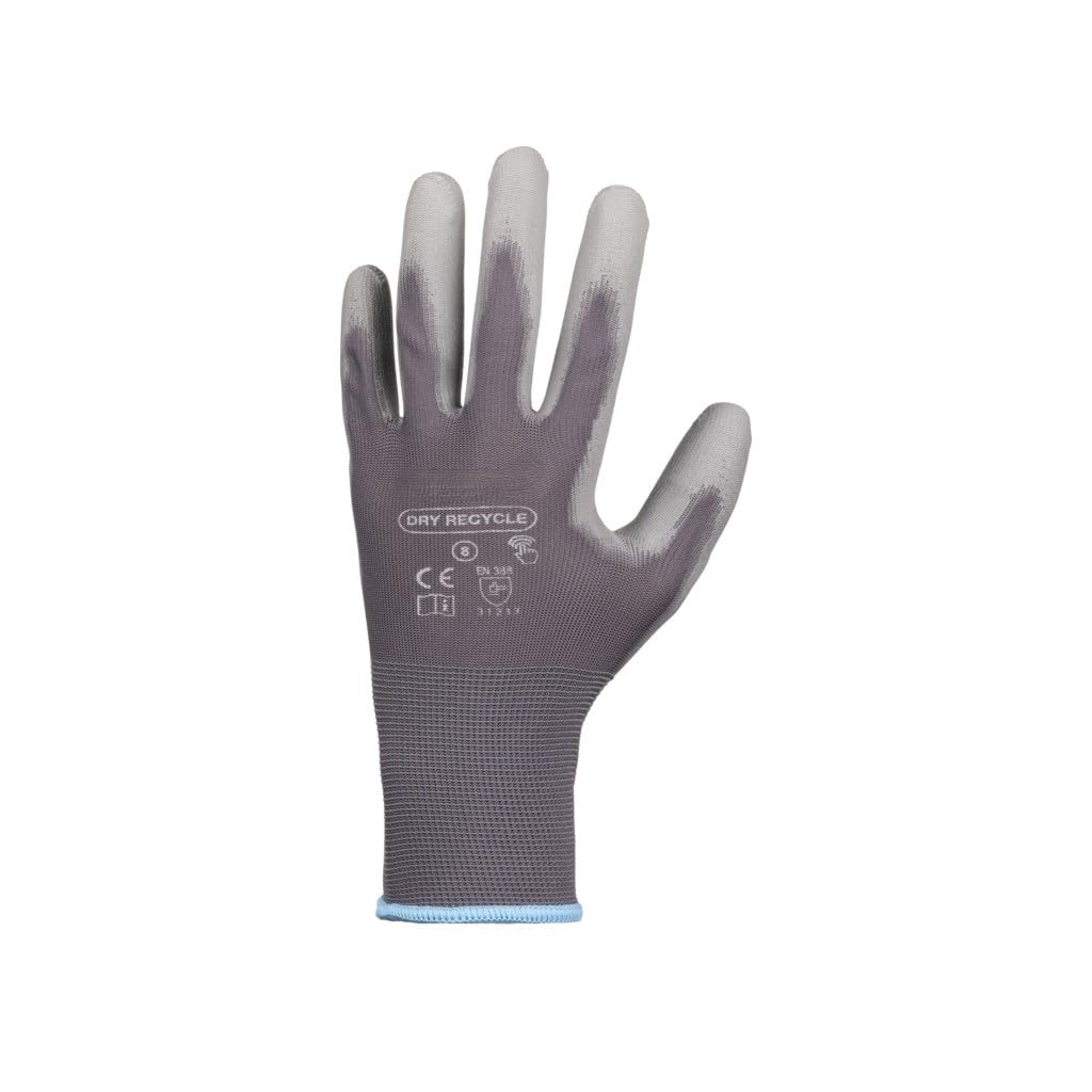Générique Lot de 50 Paires de Gants Manutention, Travaux de Précision, Atelier, Industrie – Gants de Protection – Fins, Légers et Confortables – Polyester 100% Recyclé – Lavables (T10)
