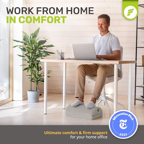 Image of ErgoFoam Foot Rest for Under Desk at Work - Chiropractor Endorsed 2in1 Adjustable Premium Under Desk Footrest - Ergonomic Desk Foot Rest with High-Density Compression-Resistant Velvet Soft Foam (Grey)