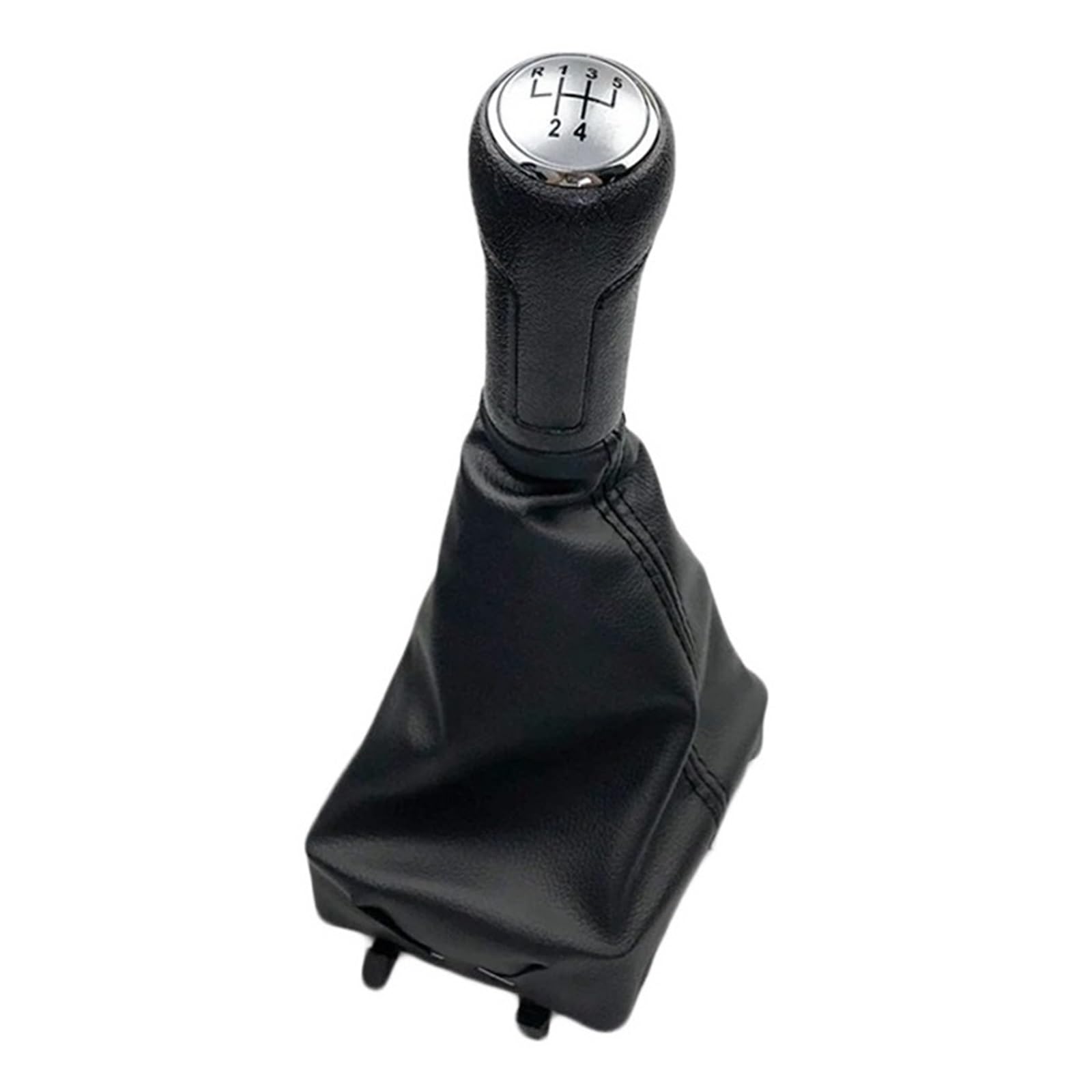SAUANMNKTP Gearshift Knob for VW for Polo 9N 9N2 2002-2009 5 Speed Gear Shift Knob Manual Lever Gaiter Leather(C 5 Speed)