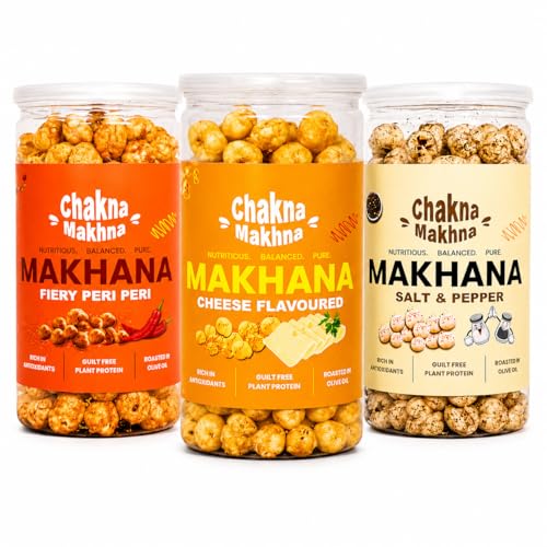 CHAKNA MAKHNA Roasted and Flavoured Makhana Puffed Snacks Healthy...