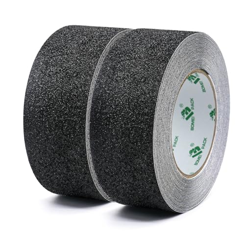 BOMEI PACK Schwarz Antirutsch Klebeband Streifen mit Selbstklebend, 2...