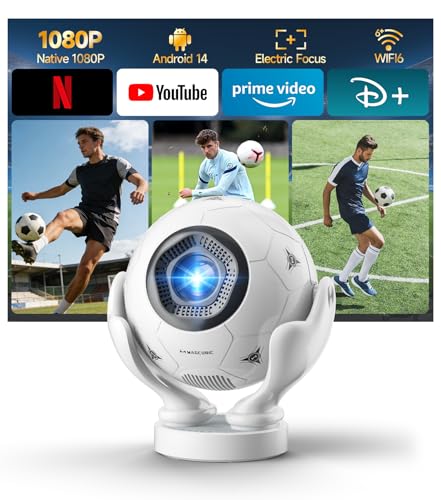 Magcubic HY320F Soccer Projector Native 1080P 4K Support WiFi 6 Bluetooth 5.4 400 ANSI Android 14 Electric Focus Short Throw Portable Mini Projector for 2026 World Cup Home Theater Outdoor