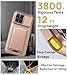 SSLOTSCASE for iPhone 16 Pro Max Case with Wallet & Sliding Lens Cover & Kickstand & Credit Card Holder, Military-Grade Protection Rugged Phone Case Cover for iPhone 16 Pro Max 6.9'' 2024, Rose Gold