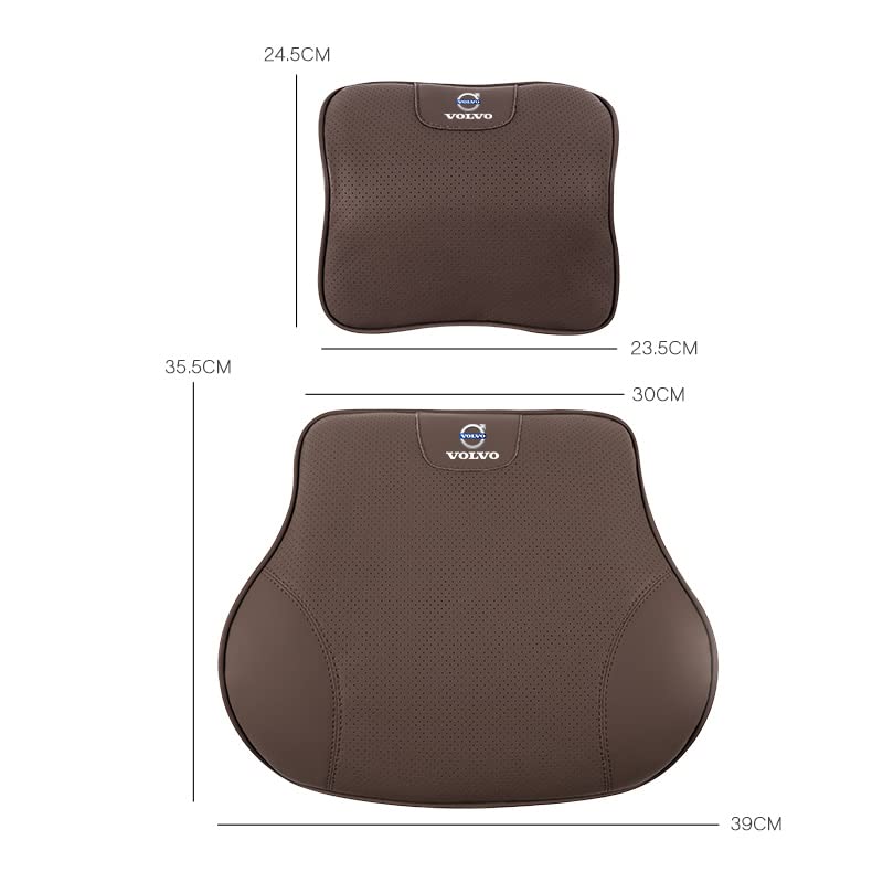 TAIKOO Car Headrest Pillow For Volvo XC90 XC60 S90 V90 XC40 S60 V60 Premium Interior Accessories Headrest Support For Driver Or Front Passenger Seat (Black 1 Pcs