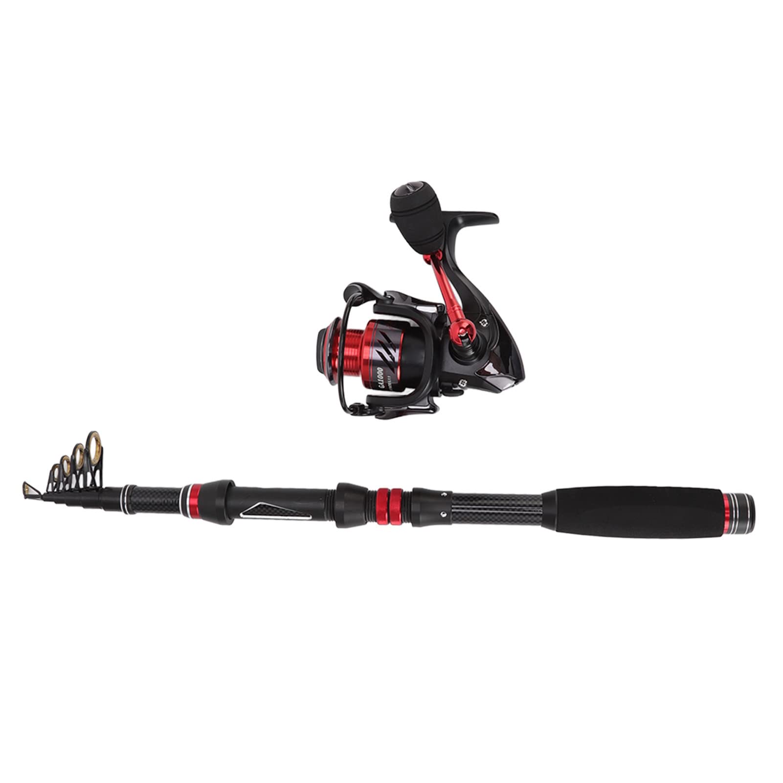 Kit di pesca con canna da pesca e bobine in fibra di carbonio kit di pesca telescopico con esca di bobina di bobina per esca accessori per ganci per pescherecci per la spia
