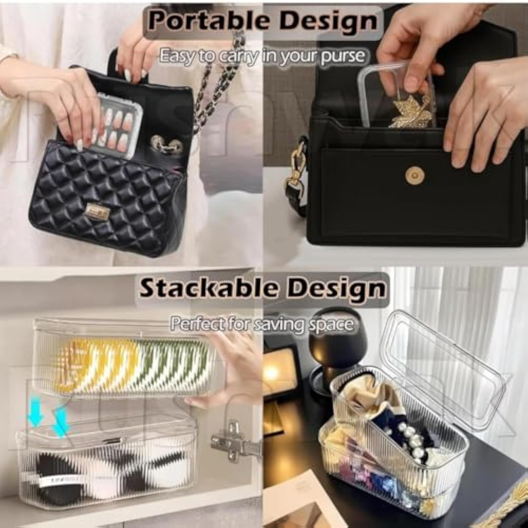 Luxury Clear Acrylic Jewelry Organizer Box, Elegant Storage