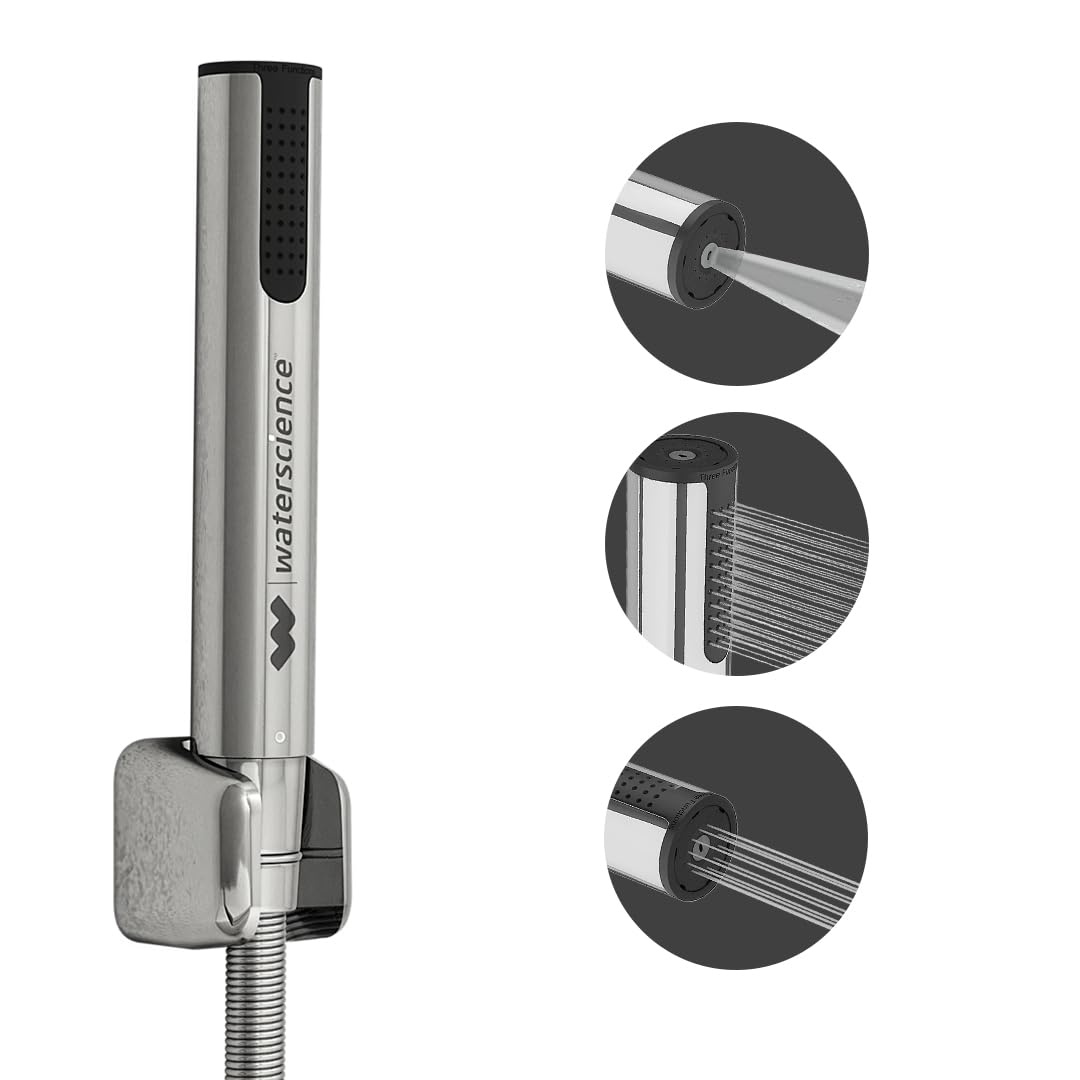 WaterScience Water Saving Health Faucet for Toilet | Stainless Steel Jet Spray | 3 Flow Modes | Gun Metal Finish | Without Hose - PURO-HFE-824