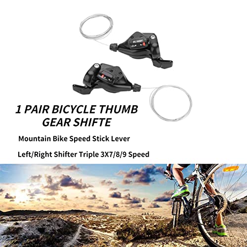 Vgeby1 1 Pair Bike Gear Shift Levers, 3X7/8/9 Speed Bicycle Derailleur Gear Speed Left/Right Shifter (3X7 Speed) #TOP2