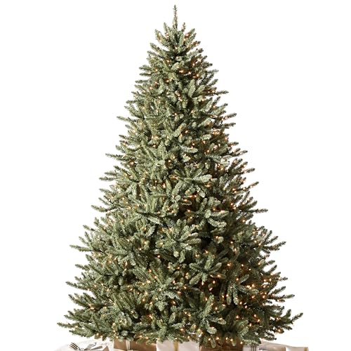 Balsam Hill 7.5ft Pre-Lit Classic Blue Spruce - Artificial Christmas Tree with 1000 Clear Incandescent Lights, Easy Plug Technology, Premium Stand for Indoor Holiday Decorating