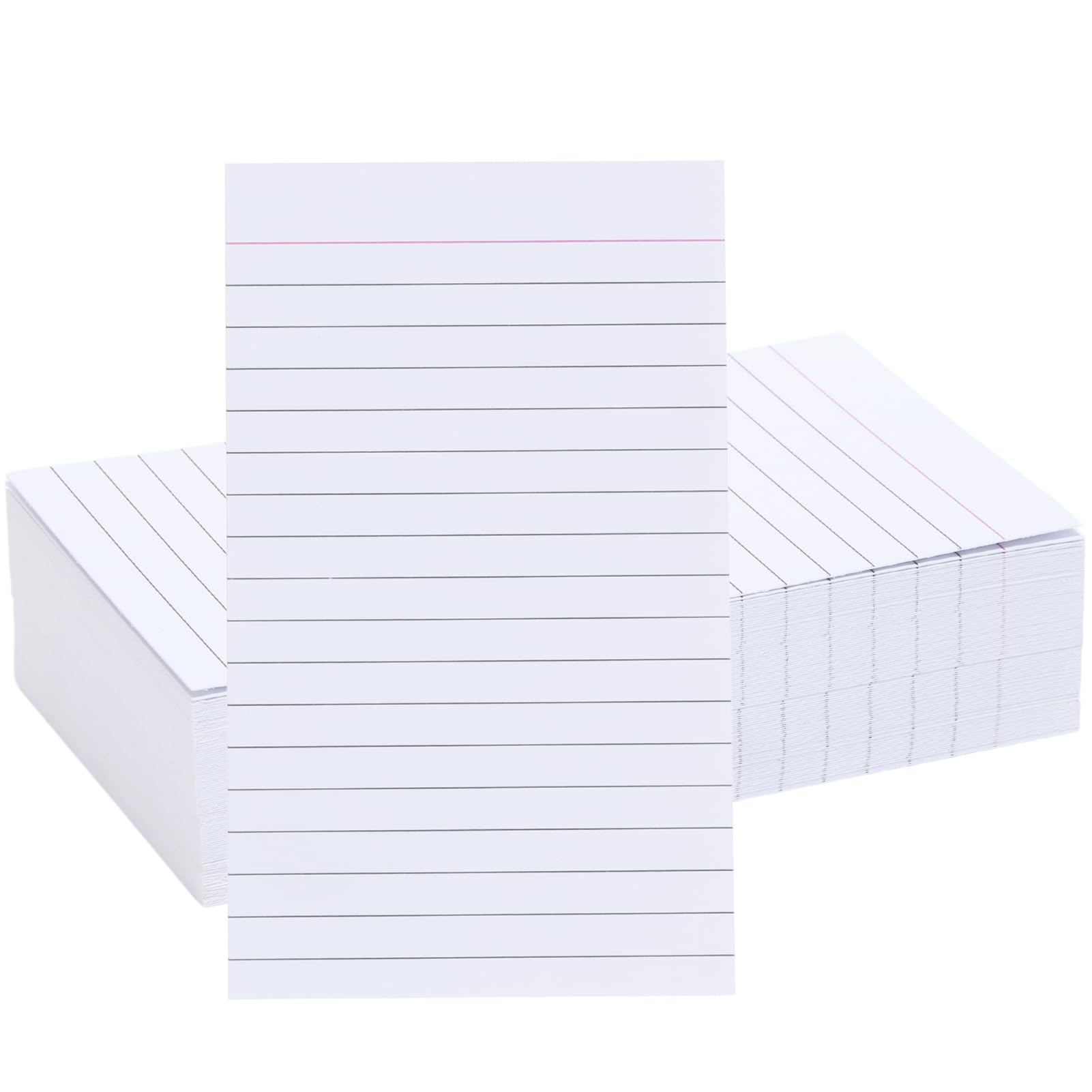 100 Count Vertical Ruled Index Cards 3 X 5 Flash Card Double Sided Lined Notecards Heavy Weight Ruled Checklist Thick Recipe Cards for Studying, School, Home and Office,White