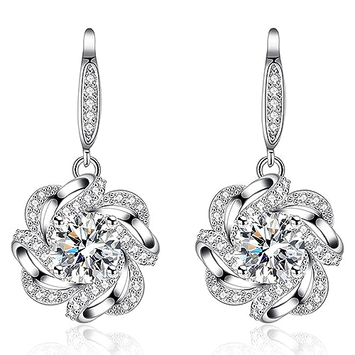 Moissanite Earrings for Women 925 Sterling Silver Drop Earrings for Girl D Color VVS1 Clarity Stud Earrings Christmas New Year's Promise Birthday Gift With Certificate