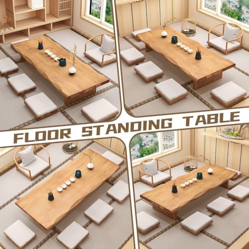 Table basse tatami en bois gain de place et multi-usage pour salon