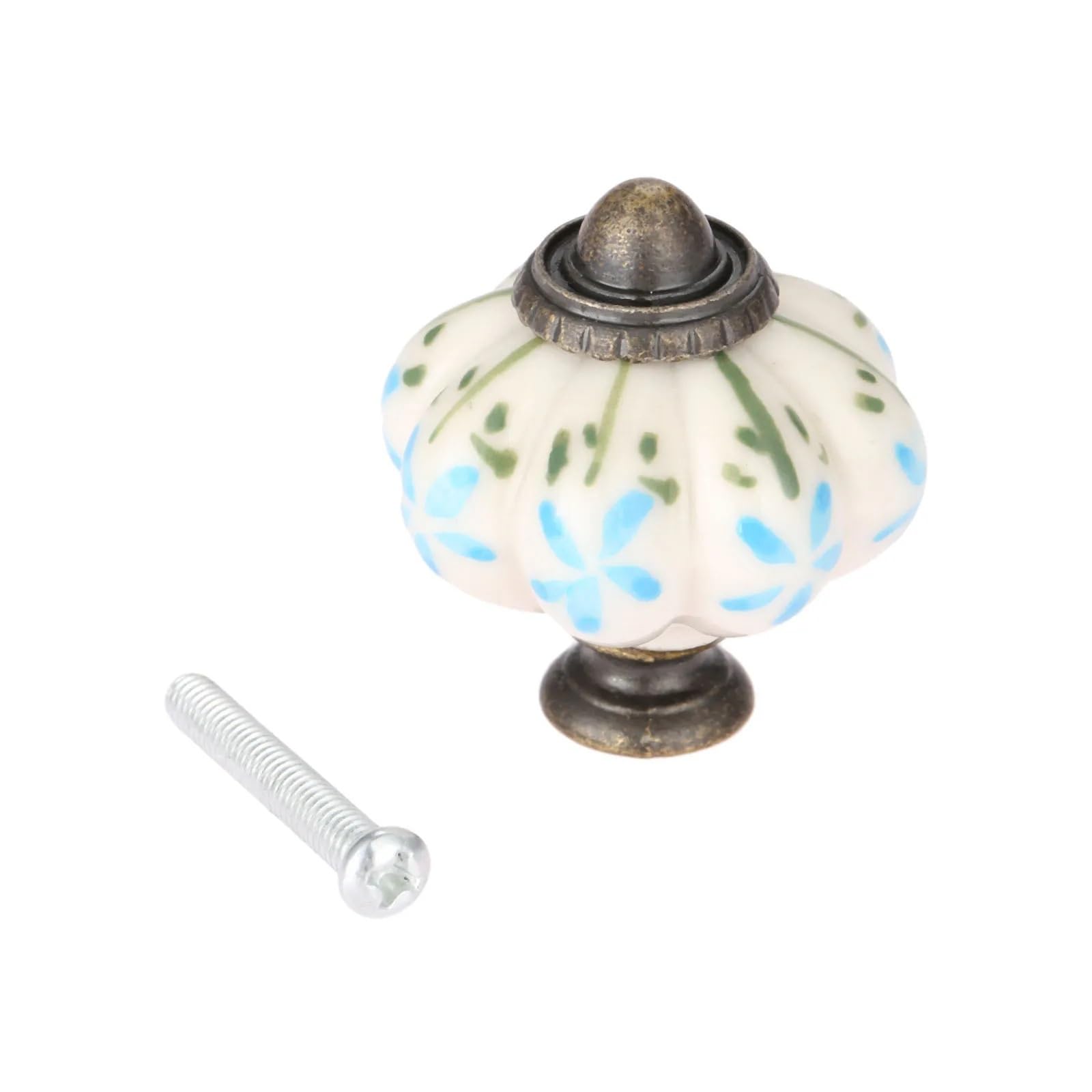 Wlihdb Color1 5Pairs Antique Ceramic Pumpkin Cabinet Handle Knobs Classical Furniture Handles Door Knob Drawer Cupboard Kitchen Pull For Chest Of Drawer(Color1)