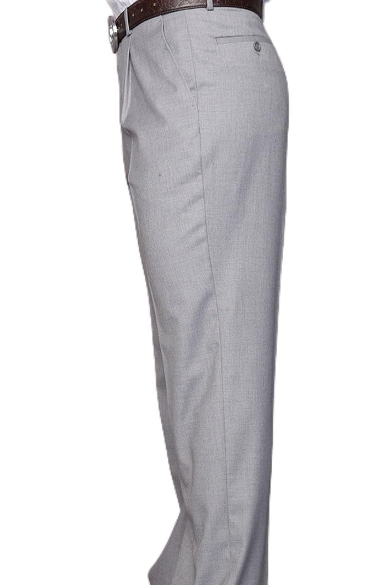 Mens Statement Suits Grey Wool Pleated Dress Pant Gray 60