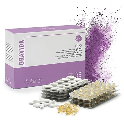 GRAVIDA Folsäure 800 µg VEGAN für Kinderwunsch, Schwangerschaft &...