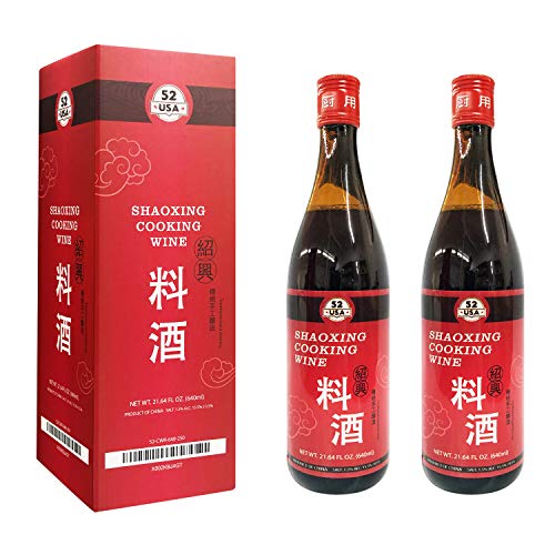 52USA Chinese Shaoxing Cooking Wine, Classic Shaoxing Wine, Traditional Chinese Cooking Wine, Rice Cooking Wine fermented from rice, 640ml. (Regular, 2 Pack)