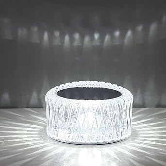 Drumstone (Great Deal with 10 Years Warranty Portable Crystal LED Table Lamp, 3-Levels Brightness Desk Lamp, 3 Color Touch Control Rechargeable Lamp, Night Light, Bedside Lamp,Dining Room Lamp
