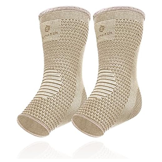 Benmarck Achilles Tendon Support Brace, Plantar Fasciitis Sock, Ankle Compression Sleeve For Running, Tendonitis and Flat Feet Relief (Natural Beige, Unisize)