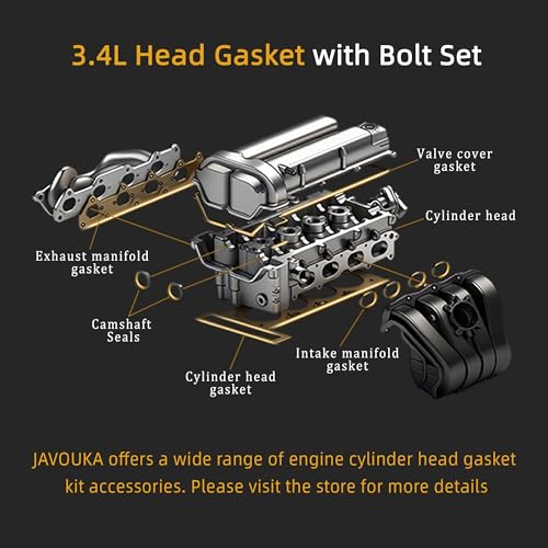 Image of Head Gasket Set with Bolts, 3.4L for Toyota 4Runner 1996-2002, for T100 1995-1998, for Tacoma 1995-2004, for Tundra 2000-2004, 3.4L V6 DOHC, OE# HS9227PT-1, HS2034, HB2031, SL1000(123pcs)