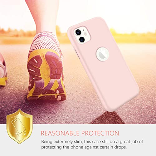 Image of VONZEE Liquid Silicone Soft Back Cover for iPhone 11 Case, Shockproof Slim Camera & Full Body Protection Non Yellowing Cover with Microfiber Lining & Logo Cut (6.1 Inch) -Pink