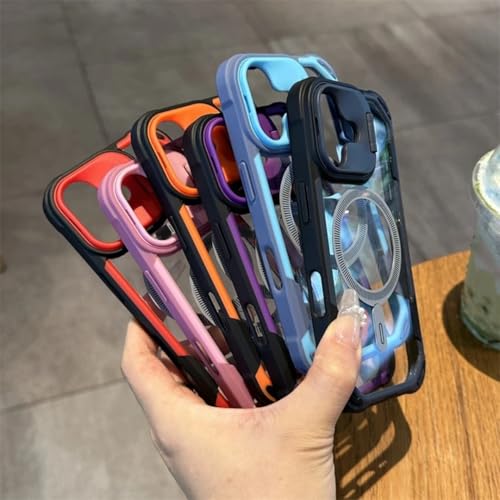 Coque antichoc aimantée pour iPhone 13 Pro Max protégeant l'appareil photo avec contour rose