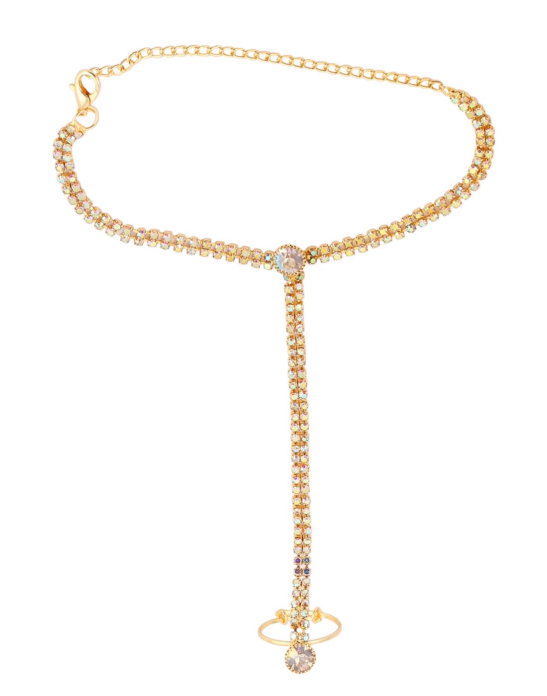 VAMA Fashions Gold Plated Hand Bracelet Chain With Finger Ring Bridal Diamond HathPhool Stone Hath Panja Hand Harness Thong For Women and Girls (B0BNNMC8R7) Amazon Price History, Amazon Price Tracker