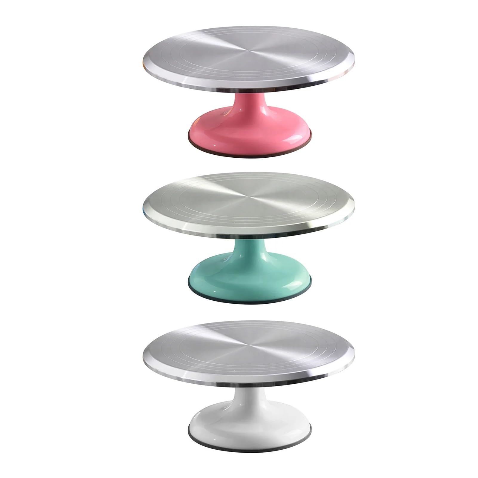 Plato giratorio de aleación aluminio 10 pulgadas, compatible con soportes giratorios for decoración pasteles, for uso doméstico(Gray)