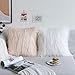 Kevin Textile Set of 2 Decorative New Luxury Series Merino Style Off-White Fur Throw Pillow Case Cushion Cover Pillow Cover for Bed, 20
