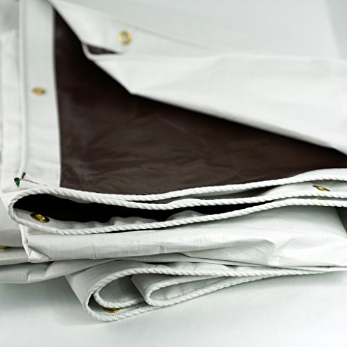 Watershed Innovations HydraTarp Super Heavy-Duty 16 Mil Thick Waterproof White/Brown Reversible Tarp, 12 by 24 Feet - Thumbnail 5