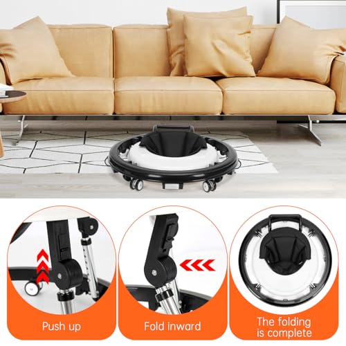 baby walker foldable with 9 adjustable heights baby walker with wheels portable infant toddler walker for baby boy girls 6-18 months