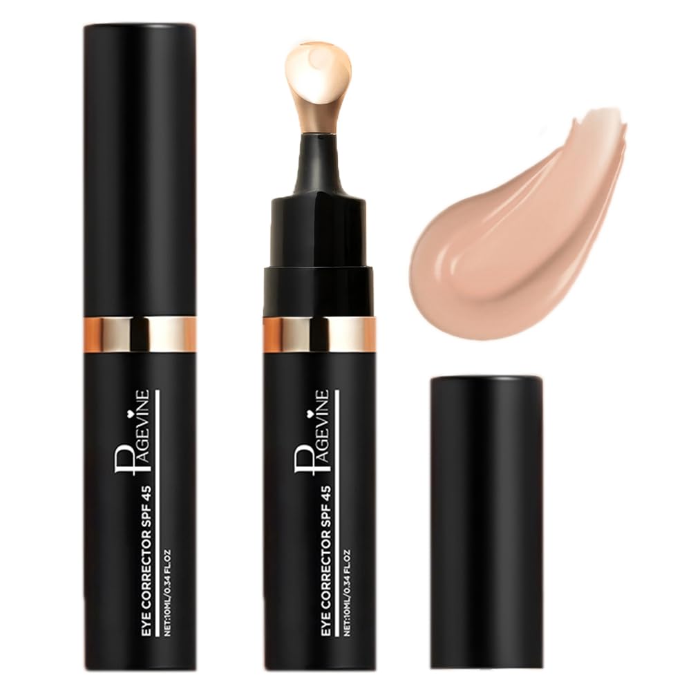 Brightening Under Eye Concealer SPF 45 – Under Eye Color Corrector for Dark Circles, Hydrating Lightweight Formula, Crease-Resistant, Natural Finish, Suitable for All Skin Tones (03# Natura Color)