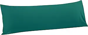 FLXXIE Body Pillow Cover - Super Soft Microfiber 20x54 Body Pillow Case - Envelope Closure, Wrinkle, Stain Resistant Dark Green Body Pillow Cover, 20x54, Dark Green