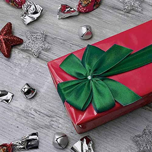 Dark Green Ribbon for Gift Crafting 22M 1.5Inch Green Solid Fabric Large Thick Satin Ribbon for Gift Wrapping Wedding Car Sewing Floral Xmas Presents - Image 4
