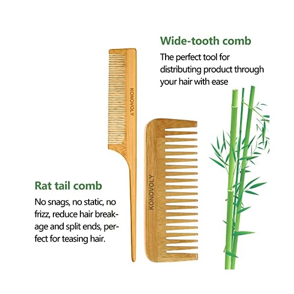 4PCS Bambus Haarbürste Set mit Paletten Entwirrungsbürsten Umweltfreundliche Naturhaarbürste,geeignet für Frauen,Männer und Kinder,Geschenkset für Haare/dünn/lockig/trocken – Bild 5