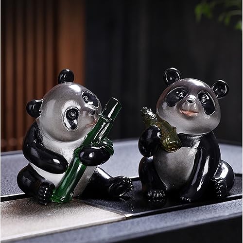 Juego de té chino con panda de arcilla morada para regalo original 7