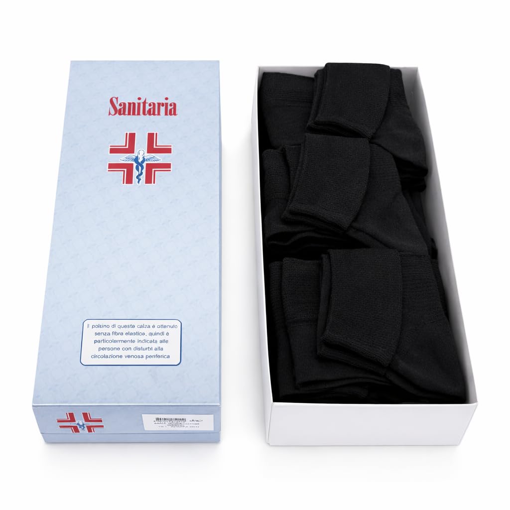 DAC calze sanitarie da donna in 100% cotone filo scozia - 3/6 paia - calzini Made In Italy per la circolazione