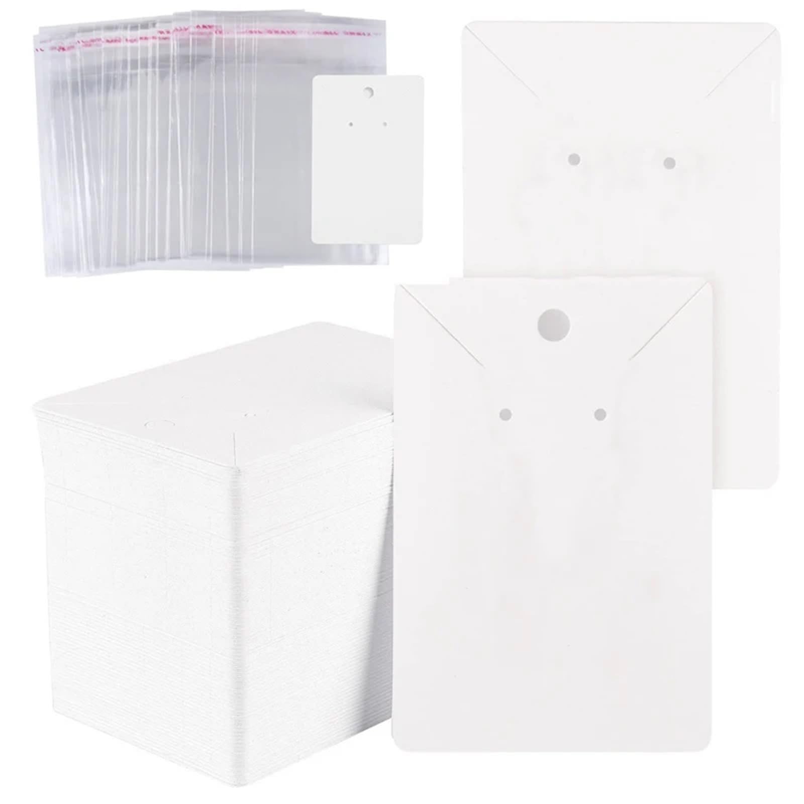 EDvkrgqx Earrings Necklace Display Cards, Multicolor Earring Cards 1000Pcs 500 Backs Self-Seal Bags for Jewelry Display(Brown)