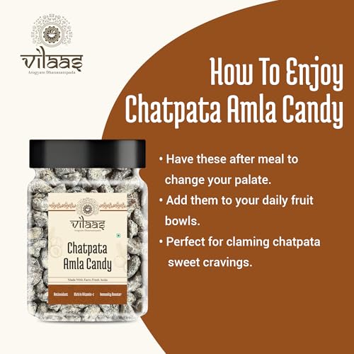 Image of Vilaas Chatpata Amla Candy 300 Gm | 100% Natural Dry Amla Candy | Rich in VitaminC | BoostDigestion
