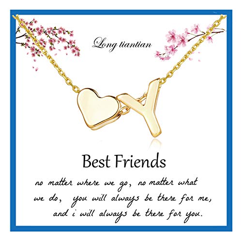 Meilleur ami femme collier en laiton plaqué or pour adolescentes