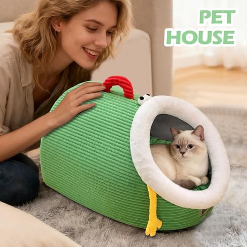 Maison pour chat douillette contre le froid avec coussin lavable - 3
