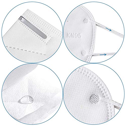 50 peças de máscara facial descartável N95 com elástico para orelhas e alças de segurança da Collifu