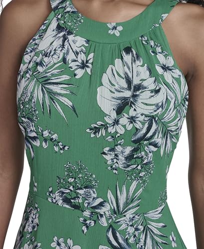 Image of Tommy Hilfiger Women's Sleeveless Halter Neck Tiered Skirt Maxi Dress